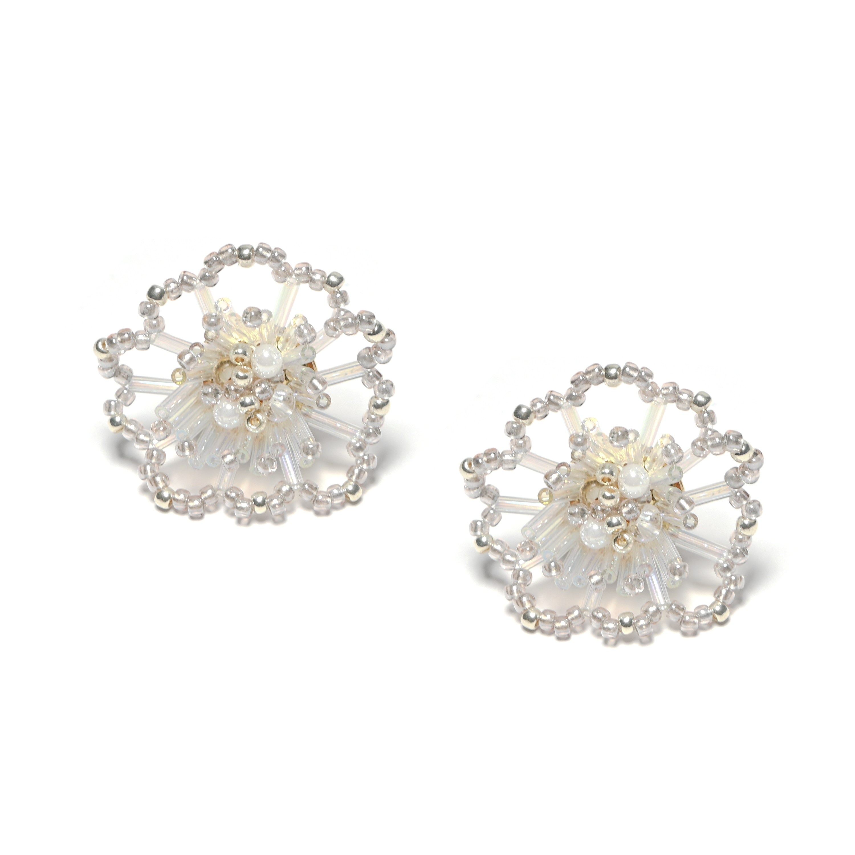 Beaded Larkspur Shaped Earrings 14K Gold 925 Silver Handmade Earring, “Flowers” for Women, The Gift That Never Fades.