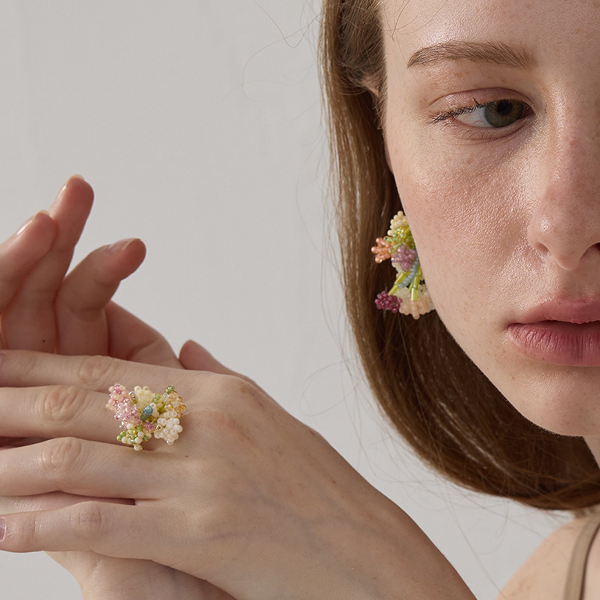 Colorful Flower Shape Handmade Beaded Ring, A Gift That Blooms.