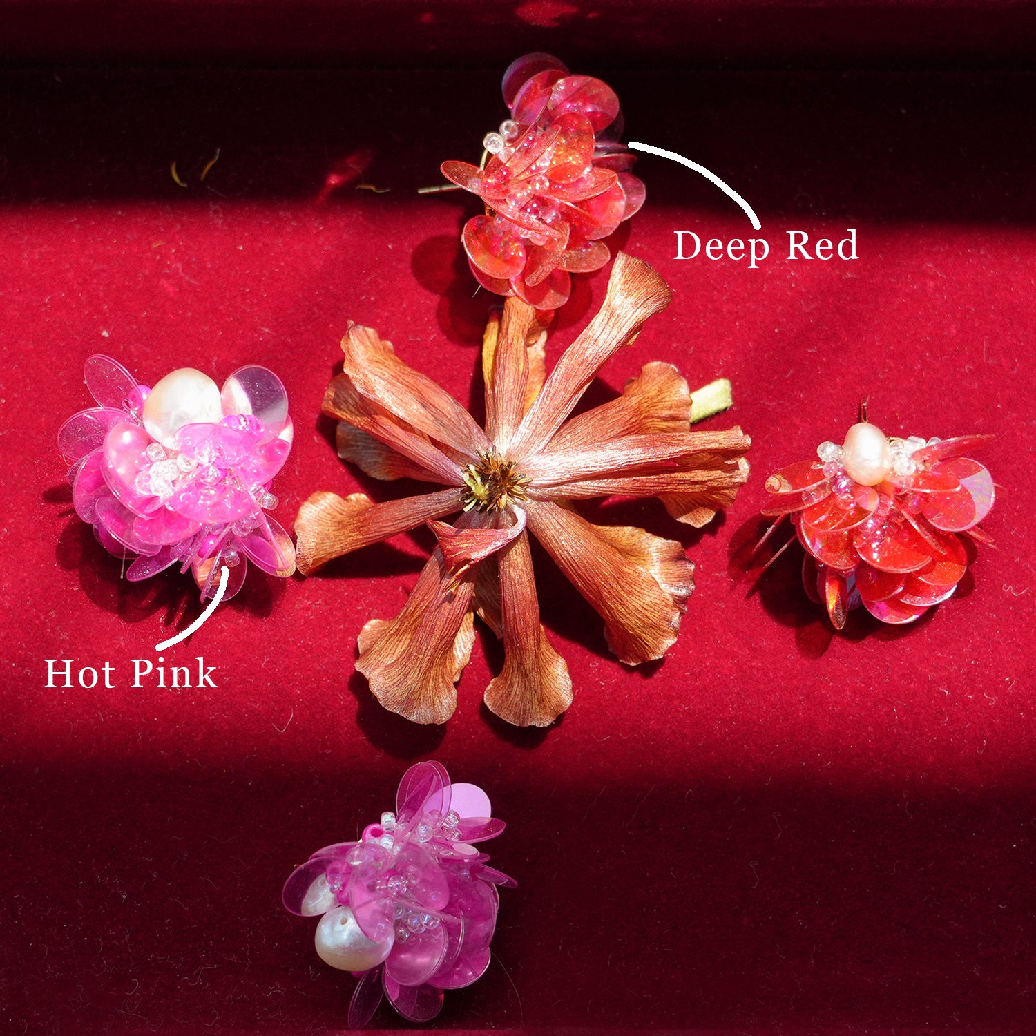 Dahlia Colorful Dahlia Freshwater Pearls Japanese Beads Handmade Earring