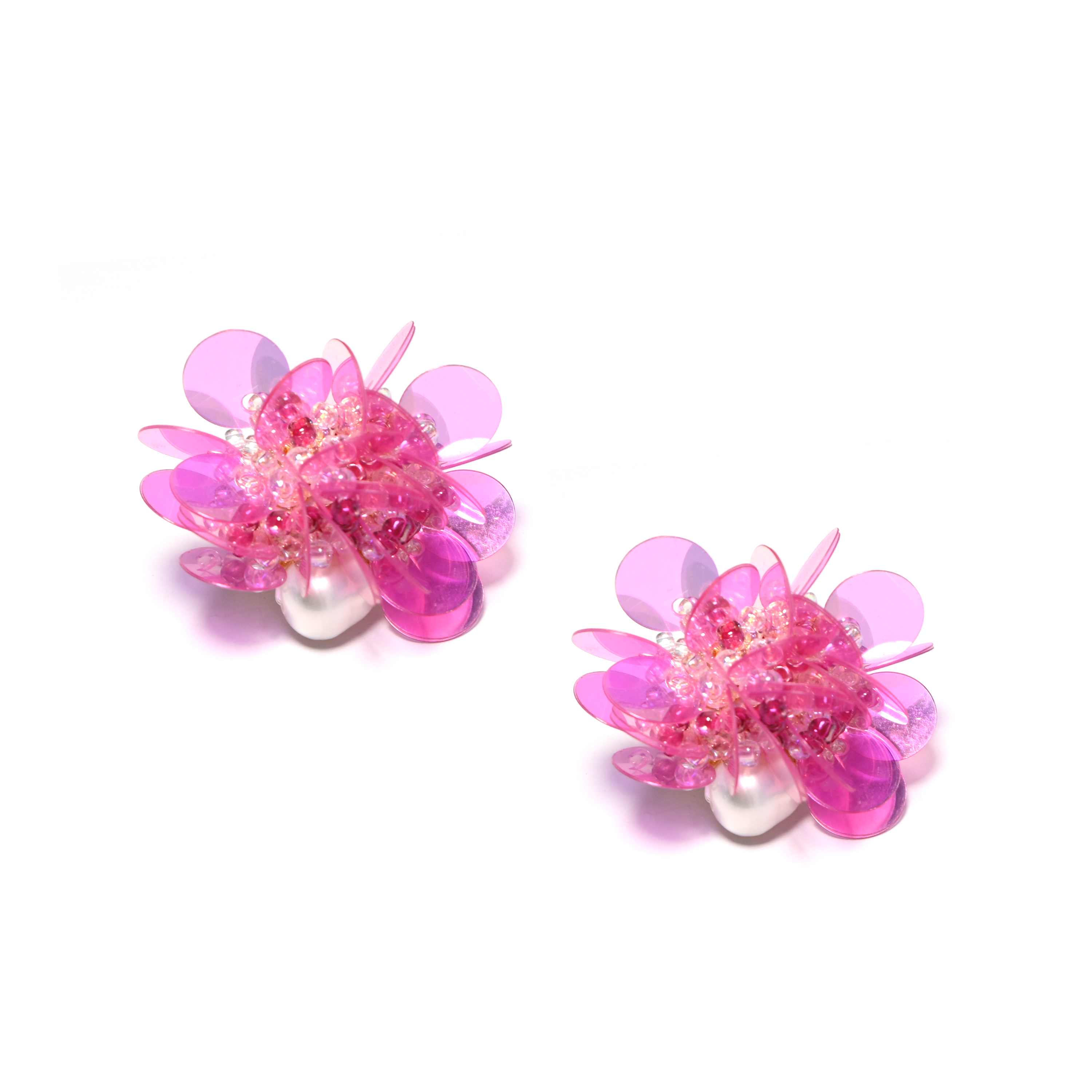 Dahlia Colorful Dahlia Freshwater Pearls Japanese Beads Handmade Earring