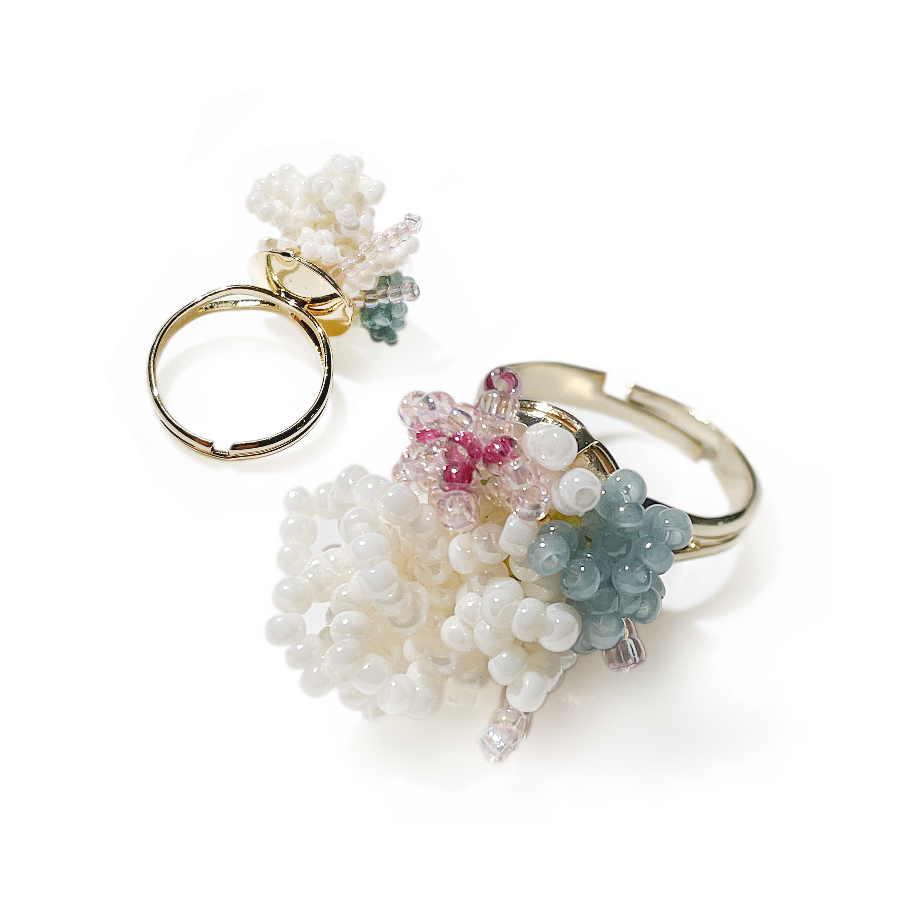 Colorful Flower Shape Handmade Beaded Ring, A Gift That Blooms.